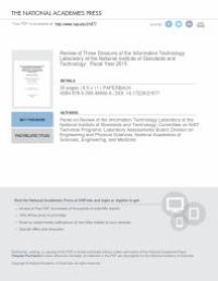 cover of the book Review of Three Divisions of the Information Technology Laboratory at the National Institute of Standards and Technology: Fiscal Year 2015