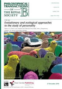 cover of the book Evolutionary and Ecological Approaches to the Study of Personality (Philosophical Transactions of the Royal Society B)