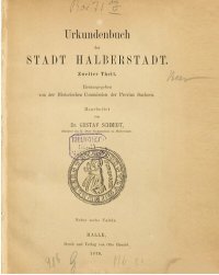 cover of the book Urkundenbuch der Stadt Halberstadt