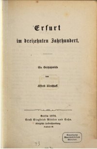 cover of the book Erfurt im dreizehnten Jahrhundert. Ein Geschichtsbild