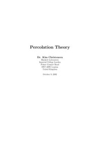 cover of the book Percolation theory