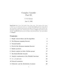 cover of the book Complex Variable