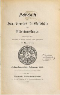 cover of the book Zeitschrift des Harz-Vereins für Geschichte und Alterthumskunde