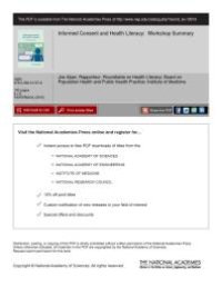 cover of the book Informed Consent and Health Literacy: Workshop Summary