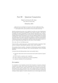 cover of the book Quantum Computation