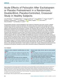 cover of the book Acute Effects of Psilocybin After Escitalopram or Placebo Pretreatment in a Randomized, Double-Blind, Placebo-Controlled, Crossover Study in Healthy Subjects