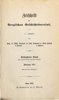 cover of the book Zeitschrift des Bergischen Geschichtsvereins