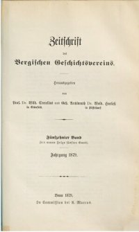 cover of the book Zeitschrift des Bergischen Geschichtsvereins