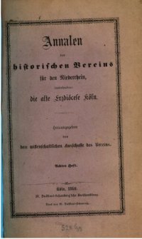 cover of the book Annalen des Historischen Vereins für den Niederrhein, insbesondere die alte Erzdiözese Köln