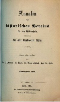 cover of the book Annalen des Historischen Vereins für den Niederrhein, insbesondere die alte Erzdiözese Köln