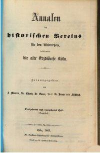 cover of the book Annalen des Historischen Vereins für den Niederrhein, insbesondere die alte Erzdiözese Köln