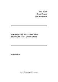 cover of the book Lagrangian shadows and triangulated categories