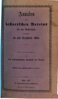 cover of the book Annalen des Historischen Vereins für den Niederrhein, insbesondere die alte Erzdiözese Köln