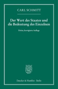 cover of the book Der Wert des Staates und die Bedeutung des Einzelnen