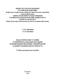 cover of the book Педагогические условия успешной реализации методики формирования правовых умений детей старшего дошкольного возраста