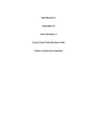 cover of the book Introduction to Algorithms & Data Structures 3: Learn Linear Data Structures with Videos & Interview Questions