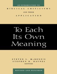 cover of the book To Each Its Own Meaning