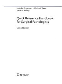 cover of the book Quick Reference Handbook for Surgical Pathologists by Rekhtman, Natasha, Bishop, Justin A. 2011 Edition (11/3/2011)