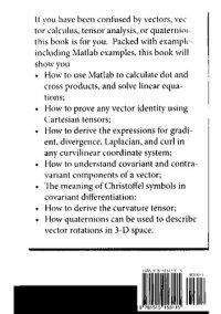 cover of the book Vectors and Tensors by Example Including Cartesian Tensors, Quaternions, and Matlab Examples