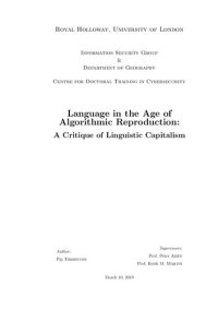 cover of the book Language in the Age of Algorithmic Reprodu. A Critique of Linguistic Capitalism