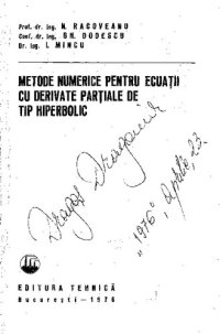 cover of the book Metode numerice pentru ecuații cu derivate parțiale de tip hiperbolic