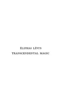 cover of the book Transcendental Magic : Its Doctrine and Ritual