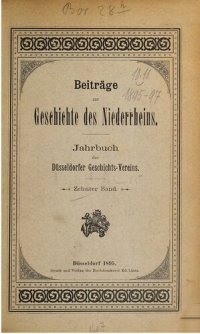 cover of the book Beiträge zur Geschichte des Niederrheins. Jahrbuch des Düsseldorfer Geschichts-Vereins