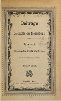 cover of the book Beiträge zur Geschichte des Niederrheins. Jahrbuch des Düsseldorfer Geschichts-Vereins