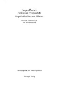 cover of the book Politik und Freundschaft. Gespräch über Marx und Althusser