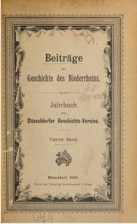 cover of the book Beiträge zur Geschichte des Niederrheins. Jahrbuch des Düsseldorfer Geschichts-Vereins