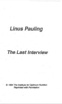 cover of the book Linus Pauling Last Interview on Vitamin C & Lysine