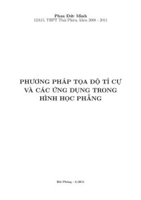 cover of the book Phương pháp tọa độ tỉ cự và các ứng dụng trong hình học phẳng