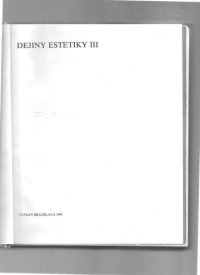 cover of the book Dejiny estetiky III: Novoveká estetika