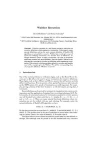 cover of the book Walther recursion