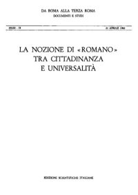 cover of the book La nozione di "Romano" tra cittadinanza e universalità