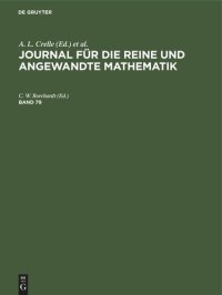 cover of the book Journal für die reine und angewandte Mathematik: Band 79