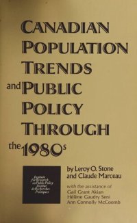 cover of the book Canadian Population Trends and Public Policy Through the 1980s