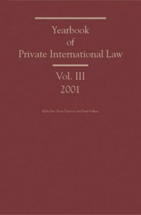 cover of the book Yearbook of Private International Law: Volume III 2001