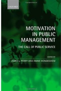 cover of the book Motivation in Public Management: The Call of Public Service