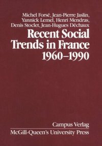 cover of the book Recent Social Trends in France, 1960-1990