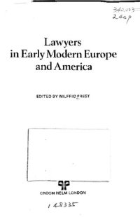 cover of the book Lawyers in Early Modern Europe and America