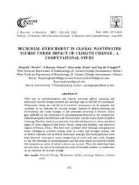 cover of the book MICROBIAL ENRICHMENT IN GLOBAL WASTEWATER NICHES UNDER IMPACT OF CLIMATE CHANGE - A COMPUTATIONAL STUDY