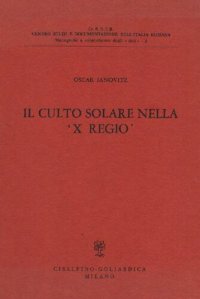 cover of the book Il culto solare nella X. Regio