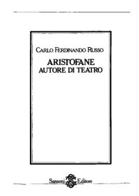 cover of the book Aristofane, autore di teatro