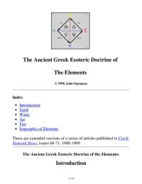 cover of the book The Ancient Greek Esoteric Doctrine of The Elements