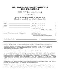 cover of the book SCID 5-RV Structured Clinical Interview for DSM 5 Diagnoses Research Version