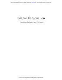 cover of the book Signal Transduction: Principles, Pathways, and Processes