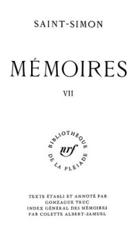 cover of the book Mémoires 7