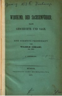 cover of the book Widukind, der Sachsenführer, nach Geschichte und Sage