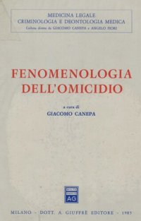 cover of the book Fenomenologia dell'omicidio